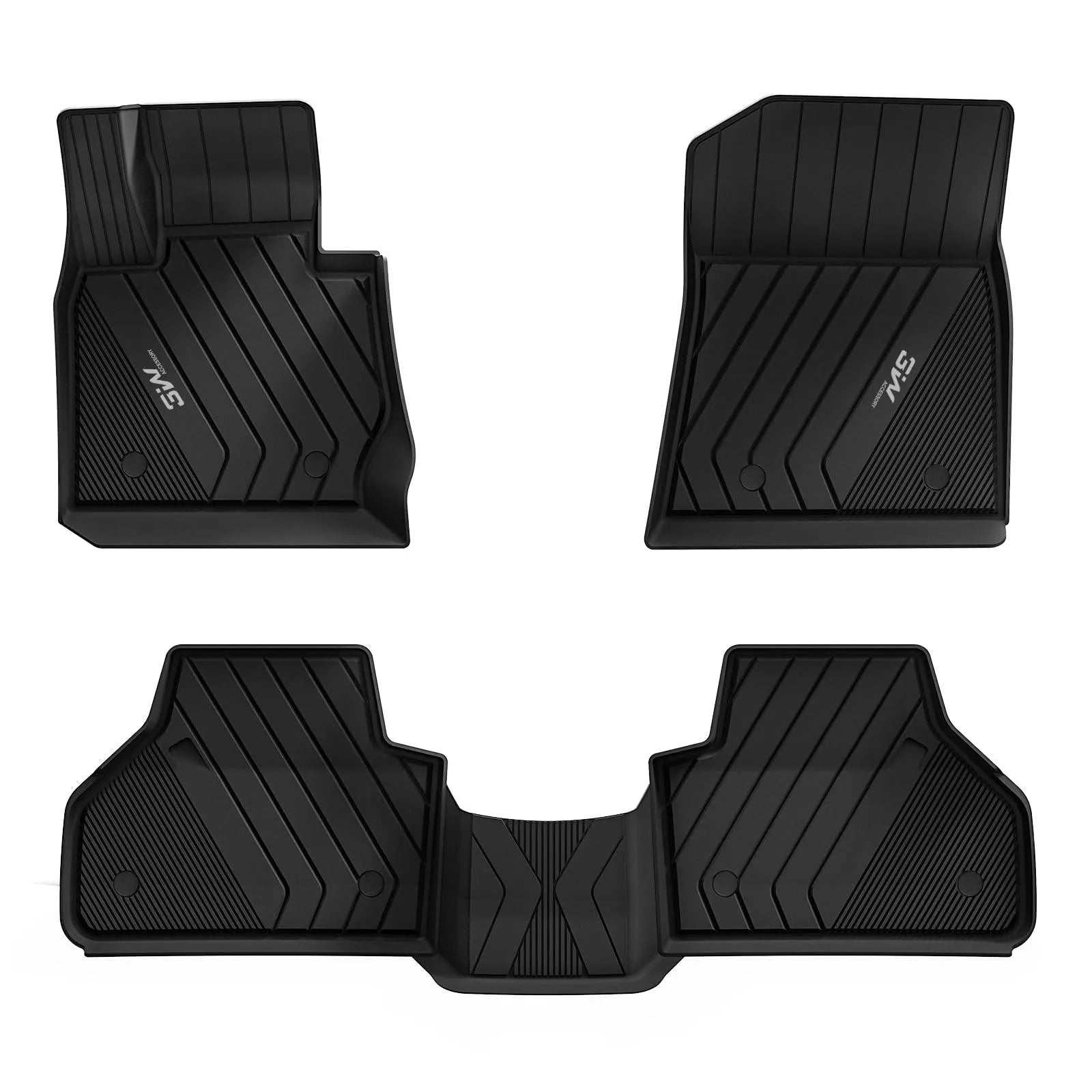3D Floor Mats For 2019-2025 Silverado & Sierra 1500/2500/3500 Crew Cab - TPE Material